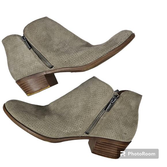 Lucky Brand Bayley2 Beige Perforated Suede Leather Booties Women's Size 9.5 M - Picture 6 of 10